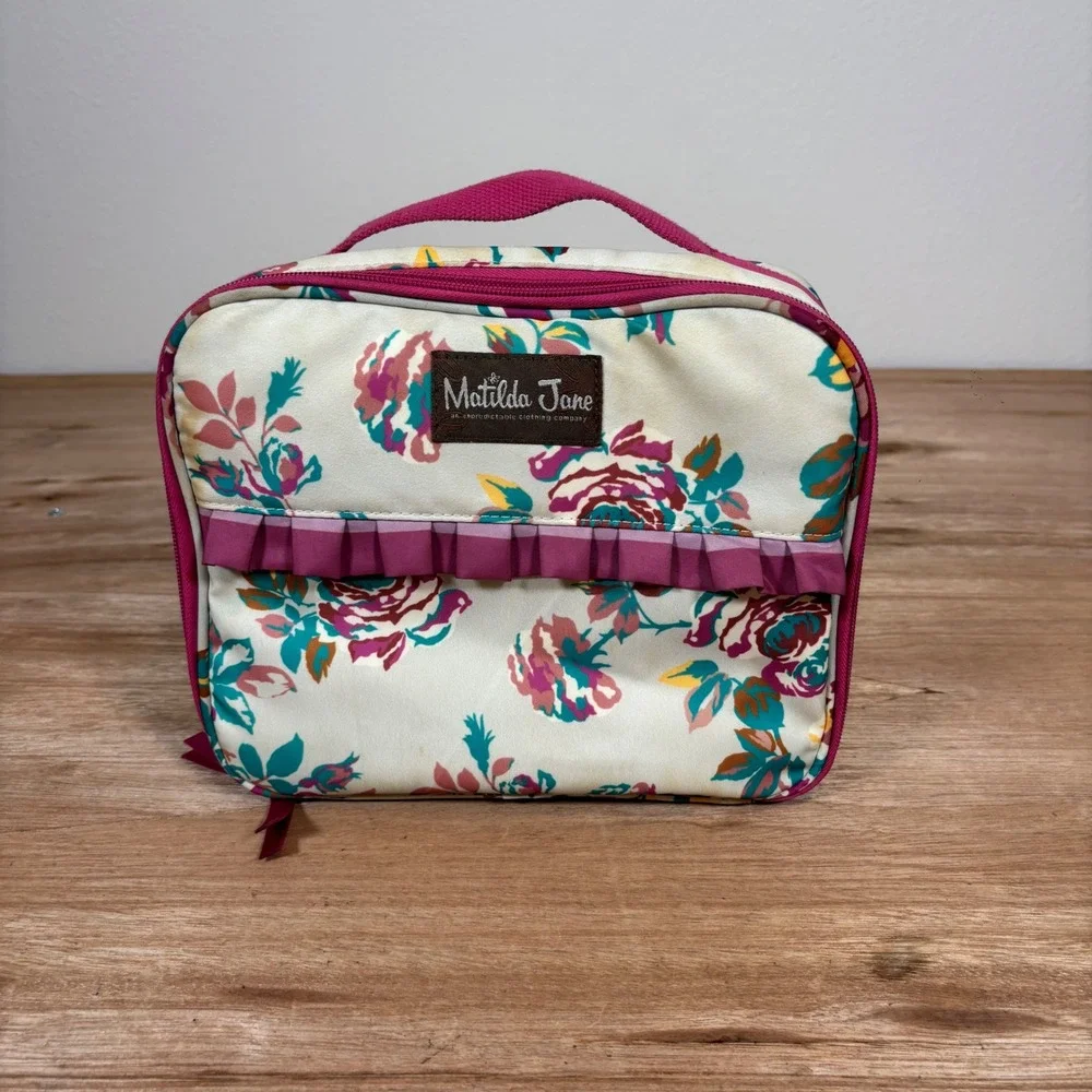 Matilda Jane Floral Ruffle Insulated Lunch Bag Pink Striped Botanical Box